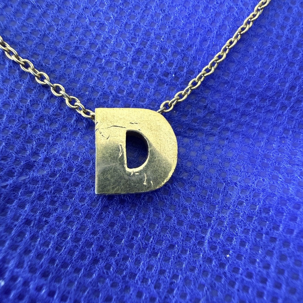 VTG Avon Gold Tone Letter D Pendant Necklace 20" Initial Monogram Chain Womens